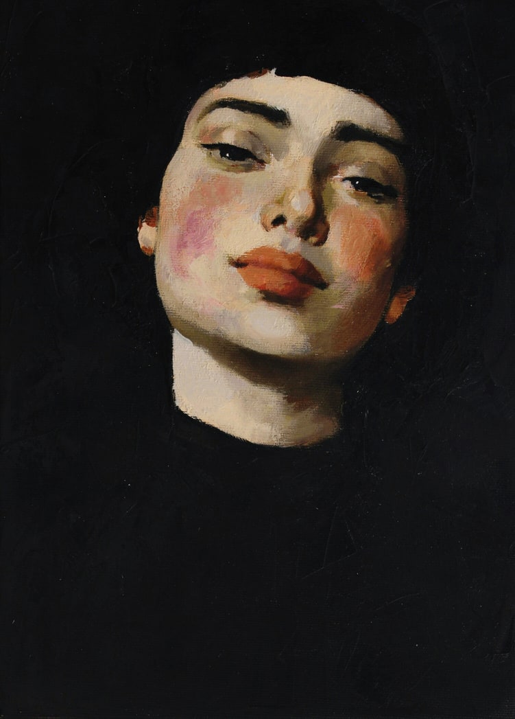Victor Teslaru, Black, 2025, oil on canvas.