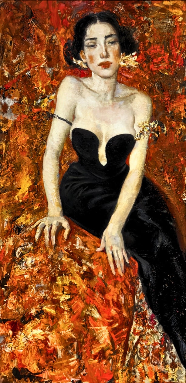 Victor Teslaru, Protagonista, 2024, oil on canvas.