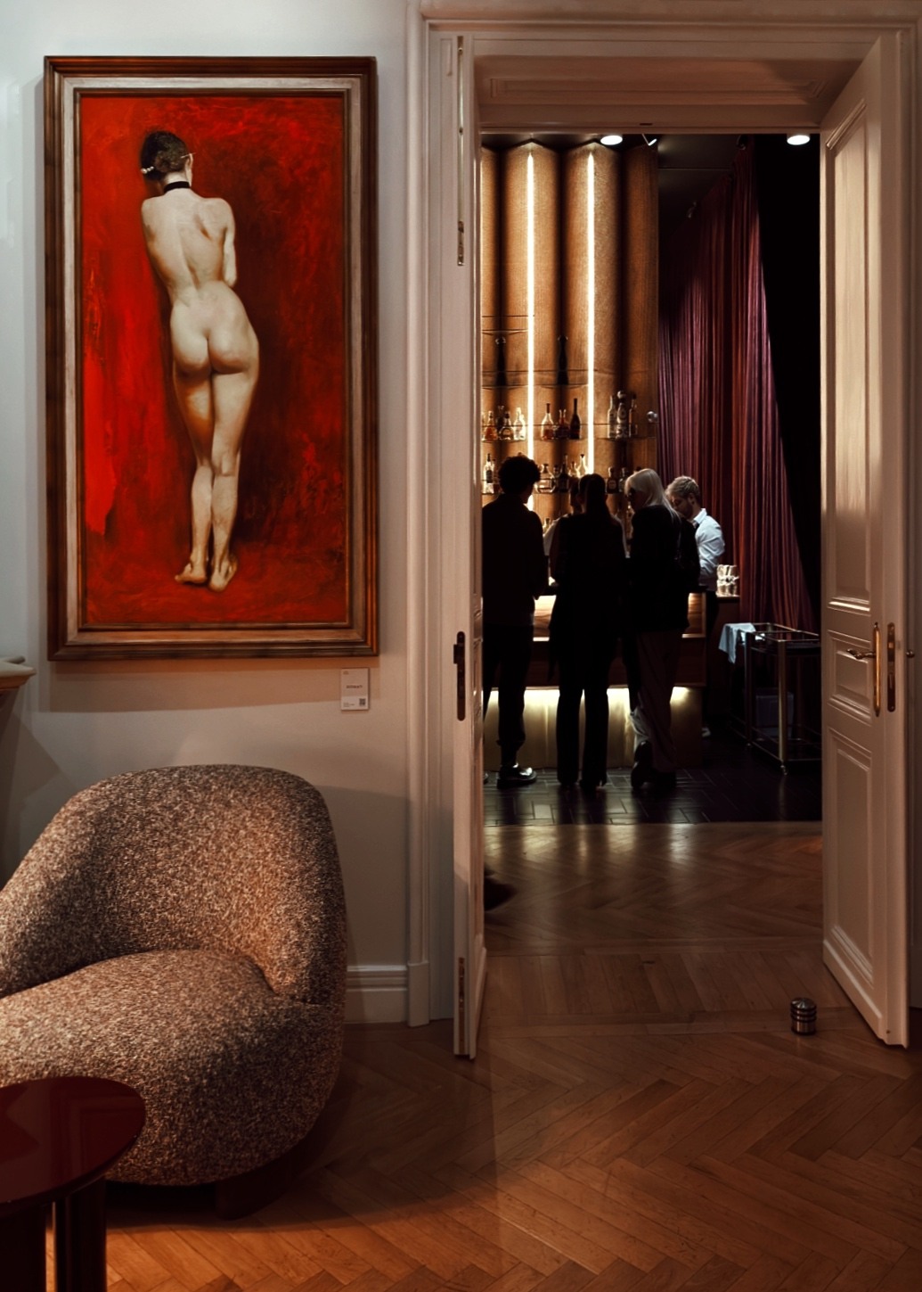 Installation view of Victor Teslaru at La Mița Biciclista, Bucharest, showing the presentation.